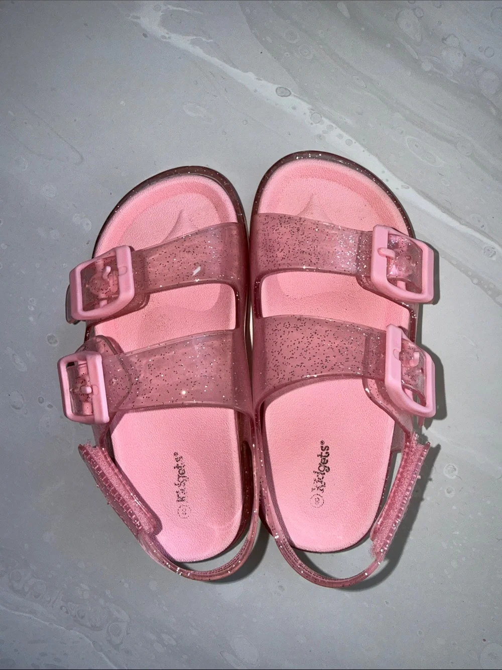 Kidgets Sparkle Pink Jelly Sandals with Buckles